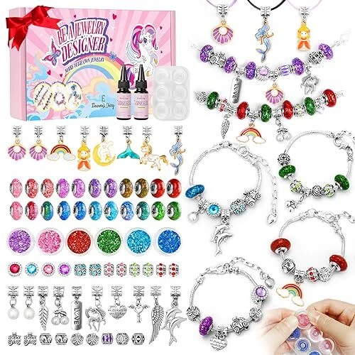 Kit de fabricación de brazaletes dijes del diario de Eleanore, kit de fabricación de joyas para niñas,