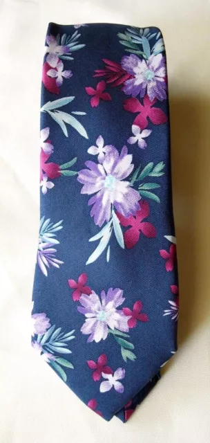 Express Men`s Floral Narrow Silk Tie New $49