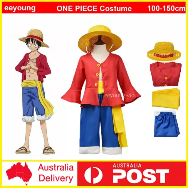 ONE PIECE Monkey D Luffy 2 Years Later Cosplay Costume Kids Book Week Outfit