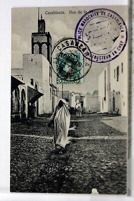 Morocco Casablanca Street La Mosque CPA Postcard 8660