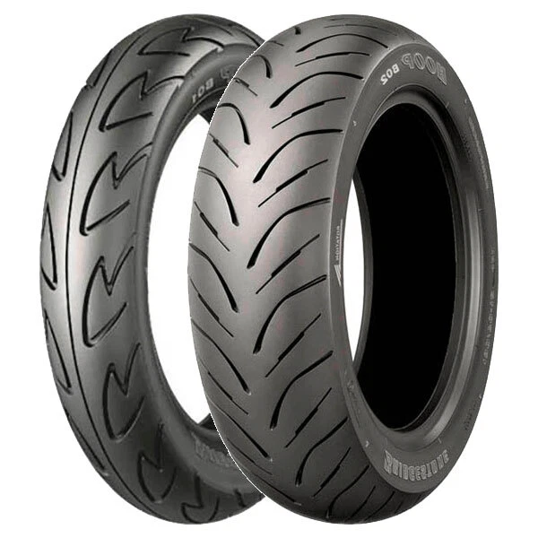 SET DE PNEUS Bridgestone 90/90-12 44J Hoop B01 + 150/70-14 66S Hoop B02 ...