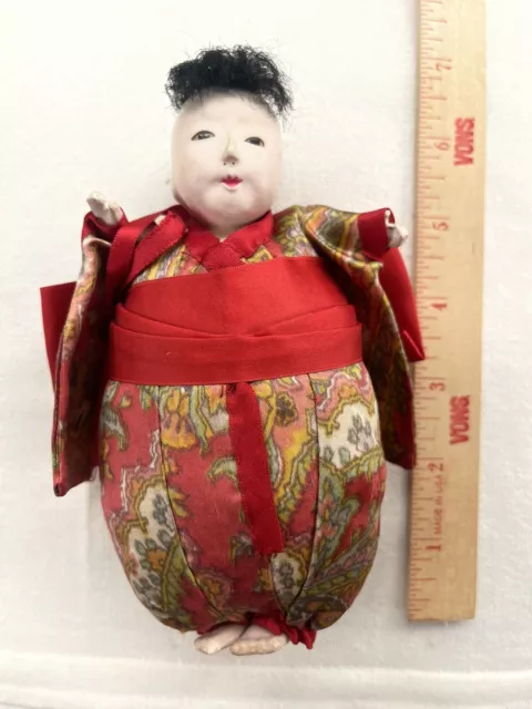Japanese Antique Ichimatsu Doll; Ningyo Boy; Gofun; Oddity