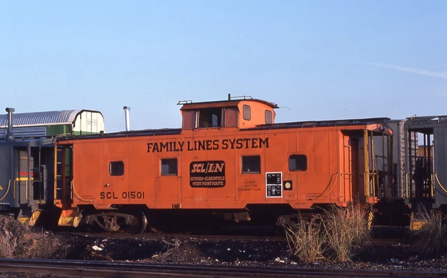Orig Slide SCL Seaboard Coast Line M5 Steel Caboose #01501 Jacksonville FL 1981