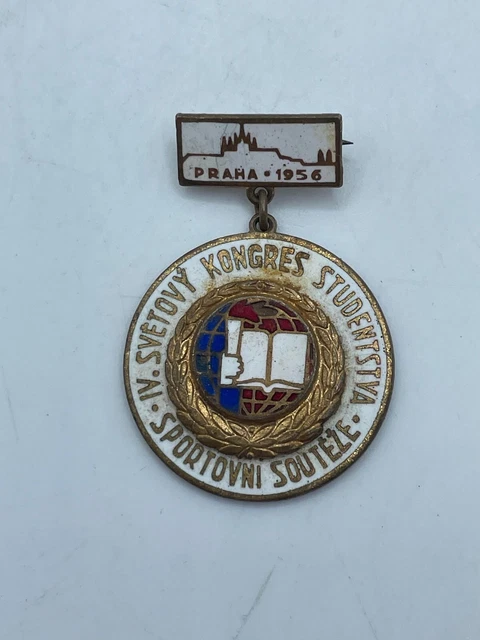 Ancien Insigne émaillé Gymnastique - Paris 1963 - IVème Coupe D'Europe Féminine - France