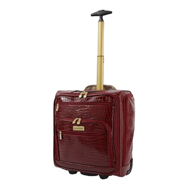 Samantha Brown Croco Embossed Spinner Luggage Underseater Bag-Burgundy-NWT