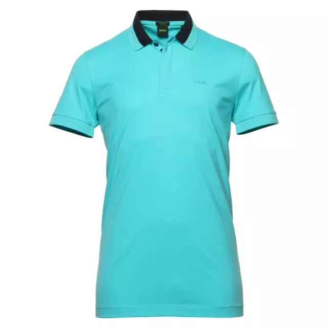 HUGO BOSS Hommes Paddy Polo Coupe Standard Coton Extensible Turquoise