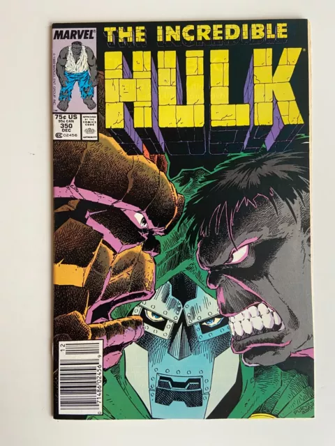 Incredible Hulk #350  Newsstand  NM  Iconic Hulk vs Thing/Dr. Doom 3 face cover