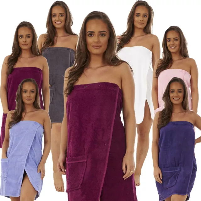 Ladies Women Luxury 100% Cotton Towelling Shower Towel Wrap Bath Beach Cover Up