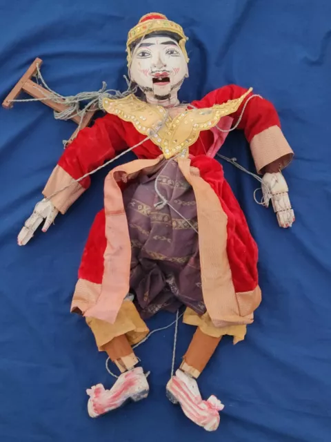Rare Antique Chinese Polychrome Peking Opera Theatre Puppet Marionette Doll