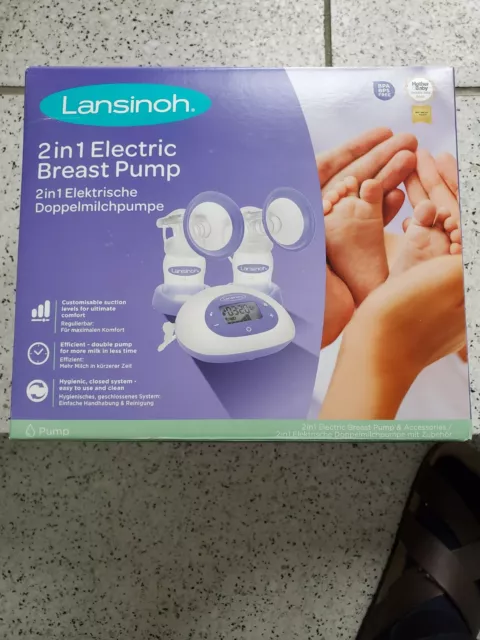 Lansinoh Milchpumpe 2-in-1 Doppel-Milchpumpe Stillmilch-Milchpumpe, lila