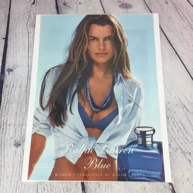 2004 Print Ad Ralph Lauren BLUE Perfume Sexy Lady Magazine Advertisement Paper