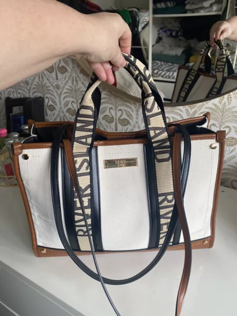 River Island Tote bag - beige light/off-white - Zalando