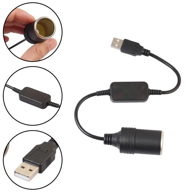 Hochwertiger USB A Stecker auf 12 V Auto Buchse Buchse Adapter Premium Build