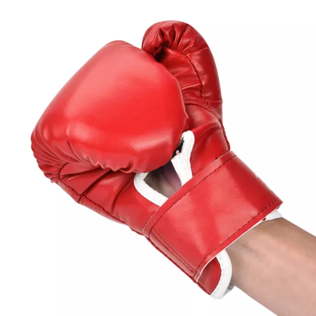 (Red)Boxing MMA PU Leather Martial Arts Muay Thai Boxing Training