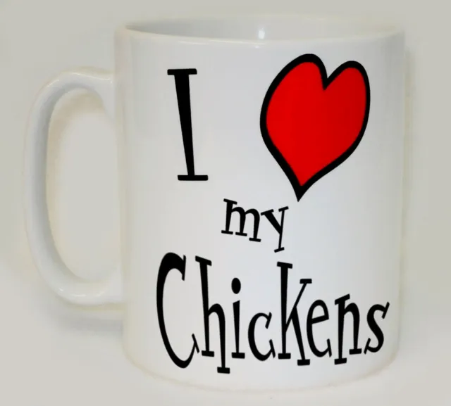 I Heart My Chickens Mug Can Personalise Funny Love Animal Farm Chicken  Gift