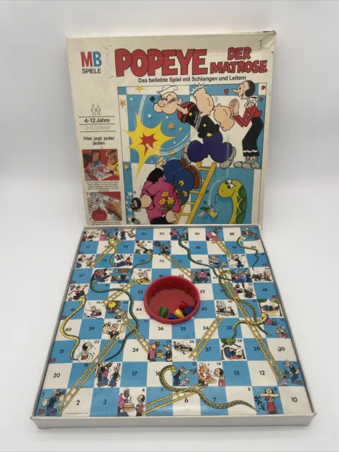 Popeye der Matrose MB Spiele 1979 Das beliebte Spiel mit Schlangen und Leitern