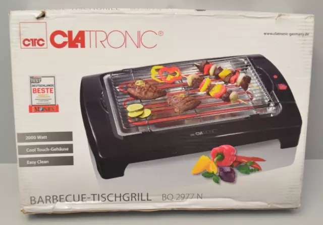 Clatronic BQ 2977 N Tischgrill Elektrogrill Metallauffangschale 2000W 355x24,5cm