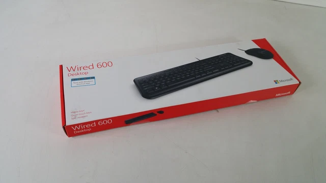 Lot of 5 New Microsoft APB-00001 Wired 600 USB Keyboard & Mouse Combo