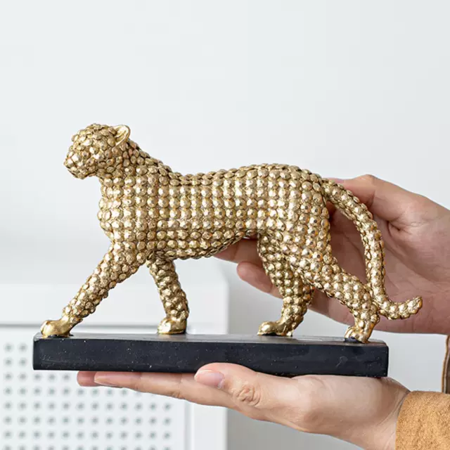 Cheetah Statue Resin Panther Figurine European Leopard Sculpture Ornament