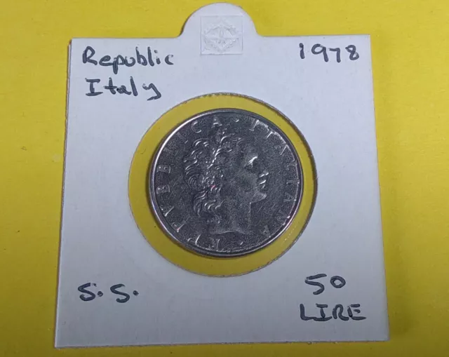 1978 Republic Italy 50 Lire - Coin in Archive Holder