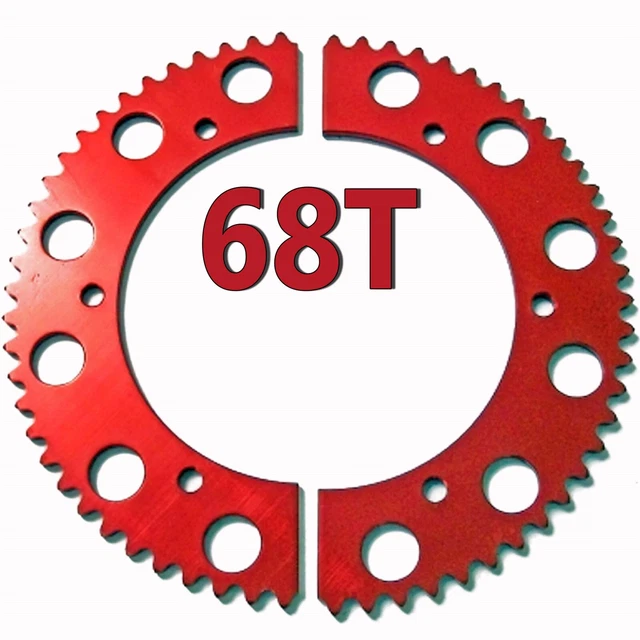 68T (tooth) #35 Chain Split Sprocket Racing Go-Kart Fun Cart Barstool Gear RLV