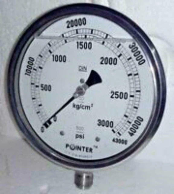 Manomètre Haute Pression 0-3000 Bar/psi - Diamètre 6 Pouces - Neuf