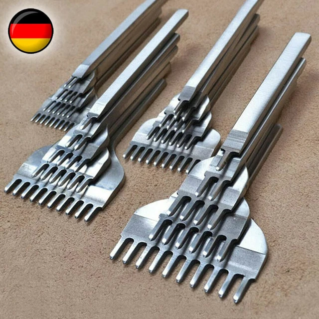 6mm Leder Handwerk Werkzeuge DIY Stanzwerkzeug Set Loch Meißel Nähte Zinke