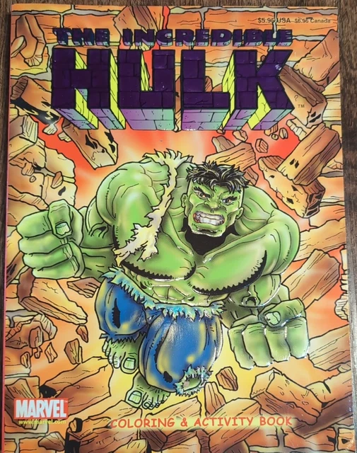 THE INCREDIBLE HULK Coloring &amp; Activity Book Marvel Vintage Collectible ...