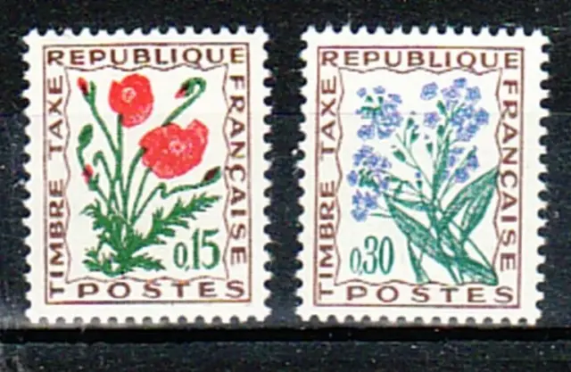 France Marques Vintage 1964 Fleurs Plantes Flora Michel Nr 98 - 99