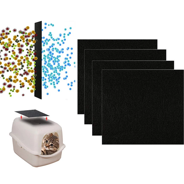 4/6x Charcoal Cats Litter Box Replacment Filter Cats Litter Carbon Odor Filters