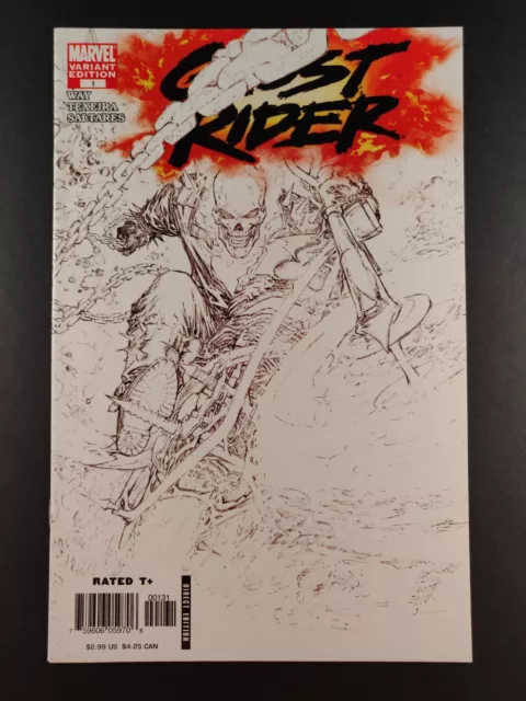 GHOST RIDER #1 (Marvel 2006 Vol 5) Marc SILVESTRI B&W Sketch Variant Cover NM