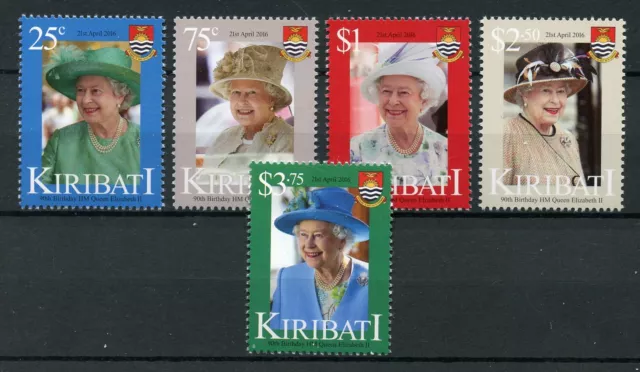 Kiribati Royalty Stamps 2016 MNH Queen Elizabeth II 90th Birthday Anniv 5v Set