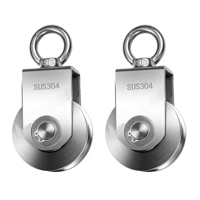 2 x roulement à billes en acier poulie intérieur-poulie corde acier inoxydable