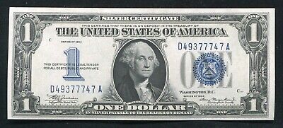 Fr. 1606 1934 $1 One Dollar “Funnyback” Silver Certificate Gem Uncirculated