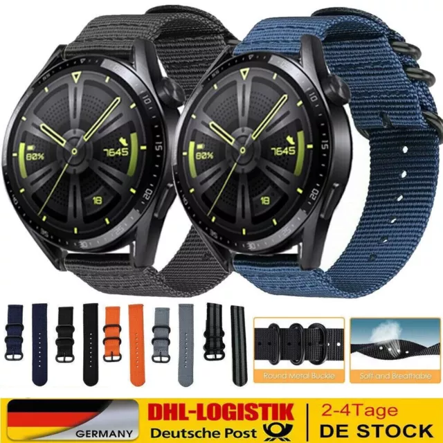 Gewebtes Nylon Segeltuch Sport Armband Ersatzband Loop für 20mm 22mm Smart Watch