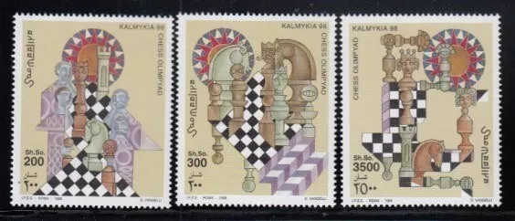 SOMALIA Kalmykia '98 Chess Olympiad MNH set