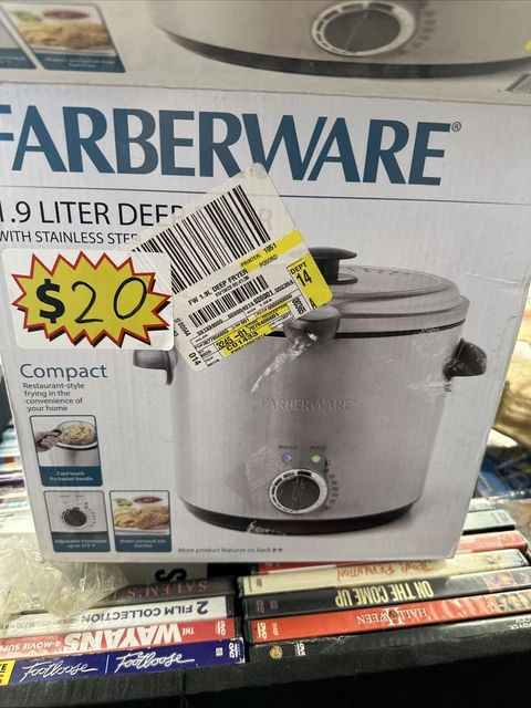 Farberware Electric Deep Fryer Basket & Insert Set – 12.75x7x7.5 Inches, Stainless Steel Wire, Black/Ceramic