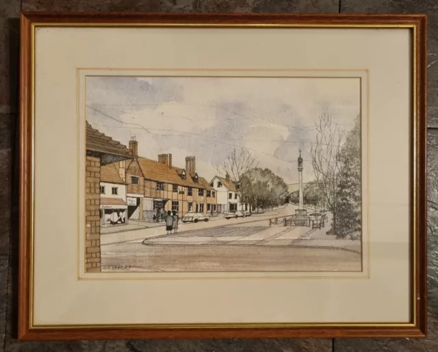 Original Ink & Wash Painting - Manor Waste, Wendover Street Scene by J.F Yabsley