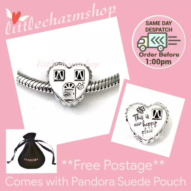 NEW Authentic Genuine PANDORA Heart House Happy Place Charm - 792249C00 RETIRED