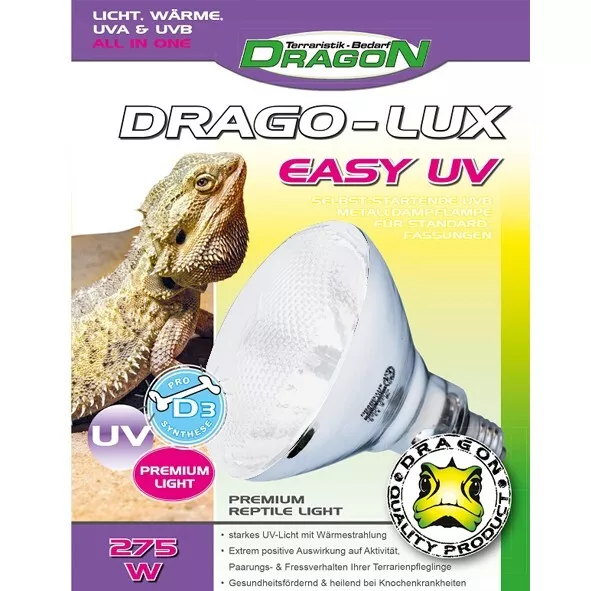 Drago Easy Lux, UV Terrarienlampe E27 UVA & UVB 275W Watt LX-275