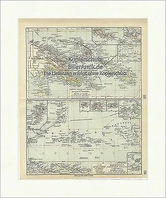 Kaiser Wilhelms Land Bismarck Archipel Neuguinea Salomonen Meyers Atlas 114
