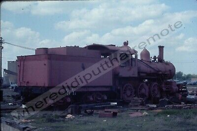 Original Slide Illinois Central IC Old Rusty Steam Locomotive 5-1969 Markham ILL