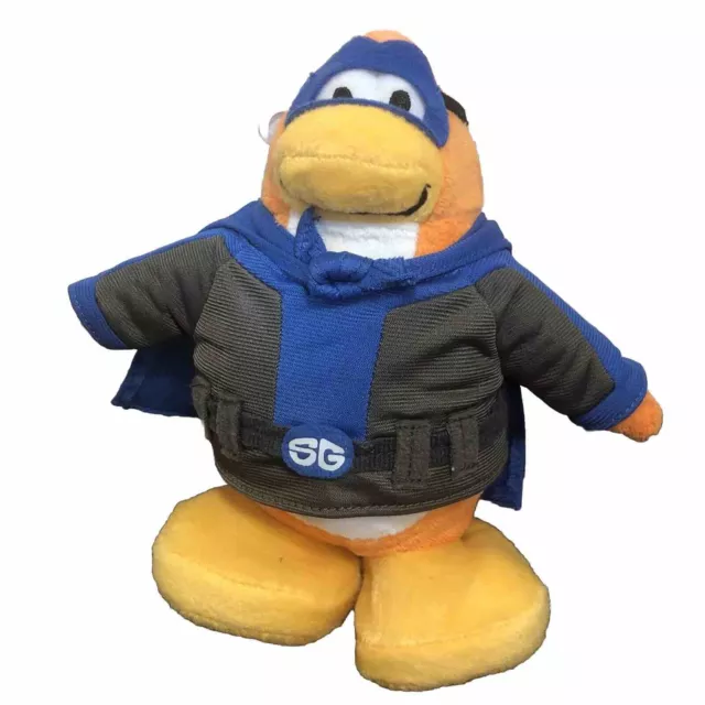 Disney Club Penguin Super Hero SG Sam Shadow Guy Plush 6.5” EUC