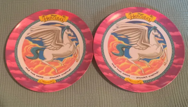 Vintage Disney’s Hercules Pegasus plastic Plates Set Of 2 suncoast