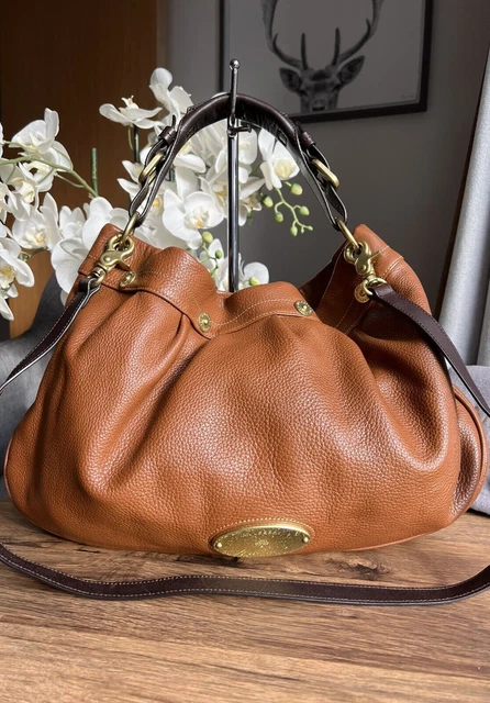 MULBERRY MITZY EAST West Tan Leather Hobo Shoulder Bag Handbag