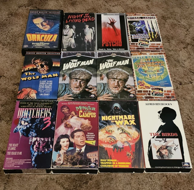 HORROR MOVIES VHS Lot Of 12 Classic Horror & Universal Monsters