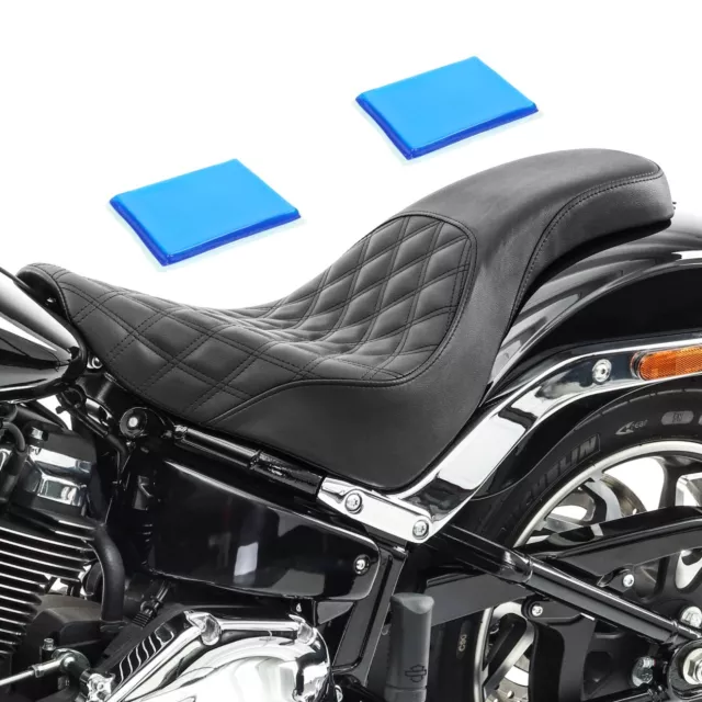 Doppel Sitzbank / Sitz für Harley Softail Low Rider / S 18-21 Craftride PR6B B-W