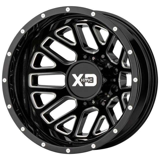 XD Series XD843 Grenade Dually Rear 17x6.5 8x210 Black/Milled Wheel Rim 17" Inch