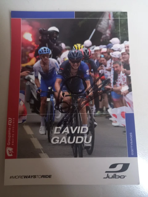 DAVID GAUDU signée/autographe GROUPAMA FDJ 2023 carte cyclisme