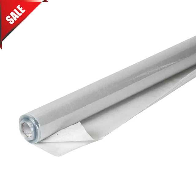 Plastic Sheeting Roll Vinyl Clear Moisture Proof Window Door 44" x 216" x 4 Mil